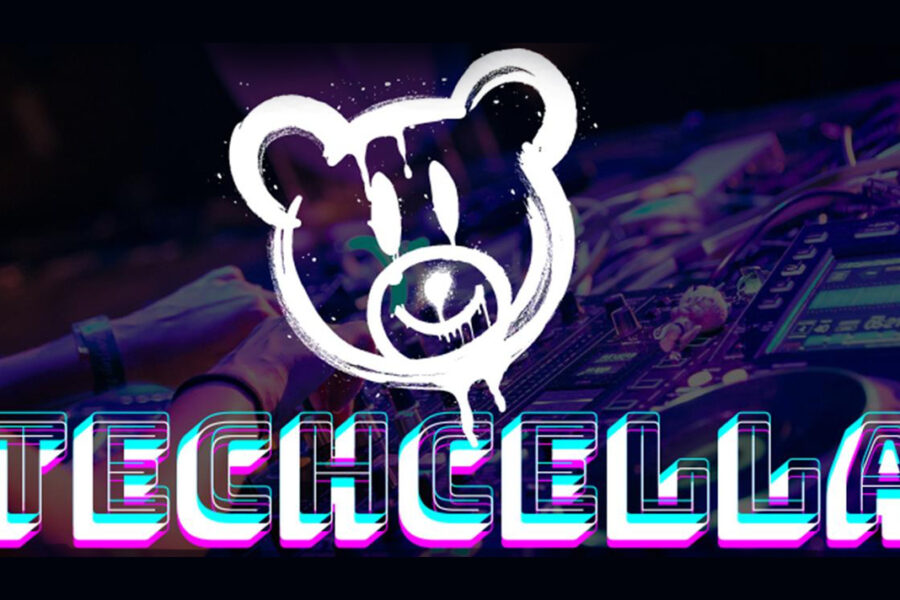 Techcella logo with a white bear above it.