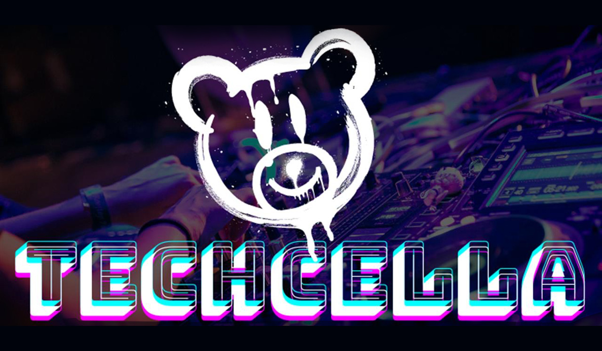 Techcella logo with a white bear above it.