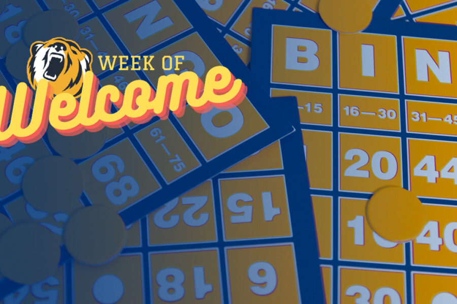 Week of Welcome logo over a bingo sheet.