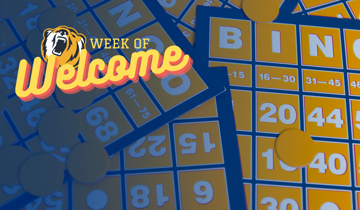 Week of Welcome logo over a bingo sheet.